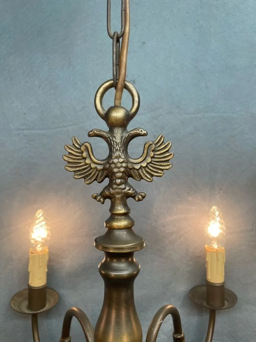Very Nice Antique Six-Branch Flemish Chandelier. - Image 4