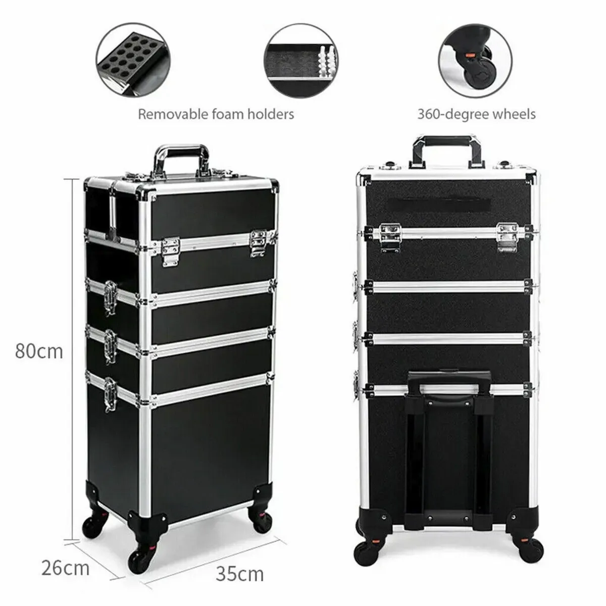 Cosmetic Case Makeup Trolley Beauty Organizer - Image 4