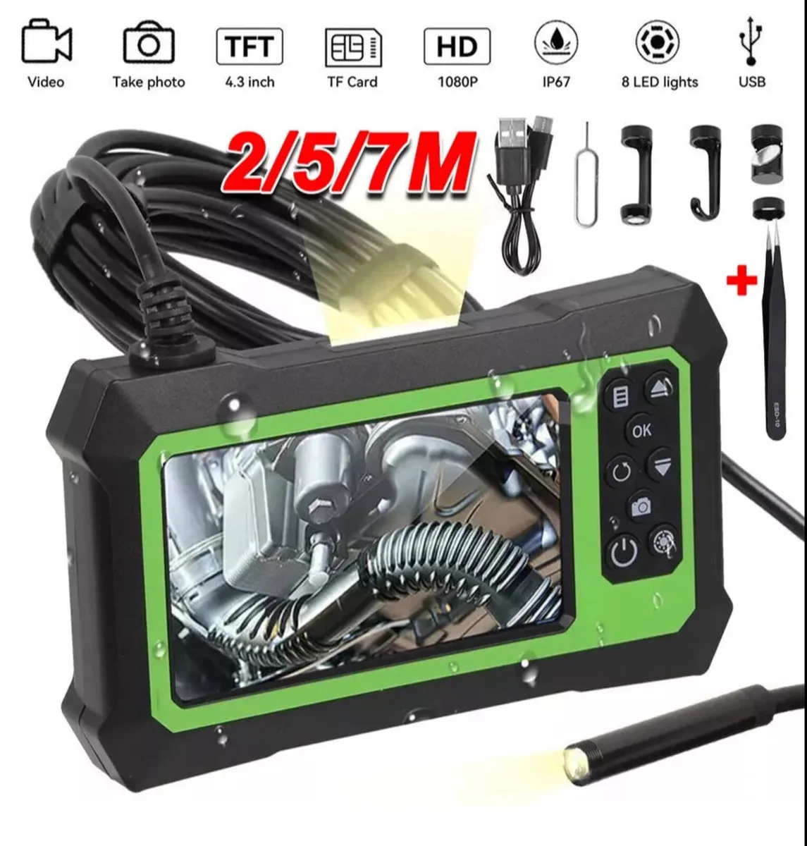 Industrial Endoscope Camera 1080P HD 4.3'' Screen - Image 1