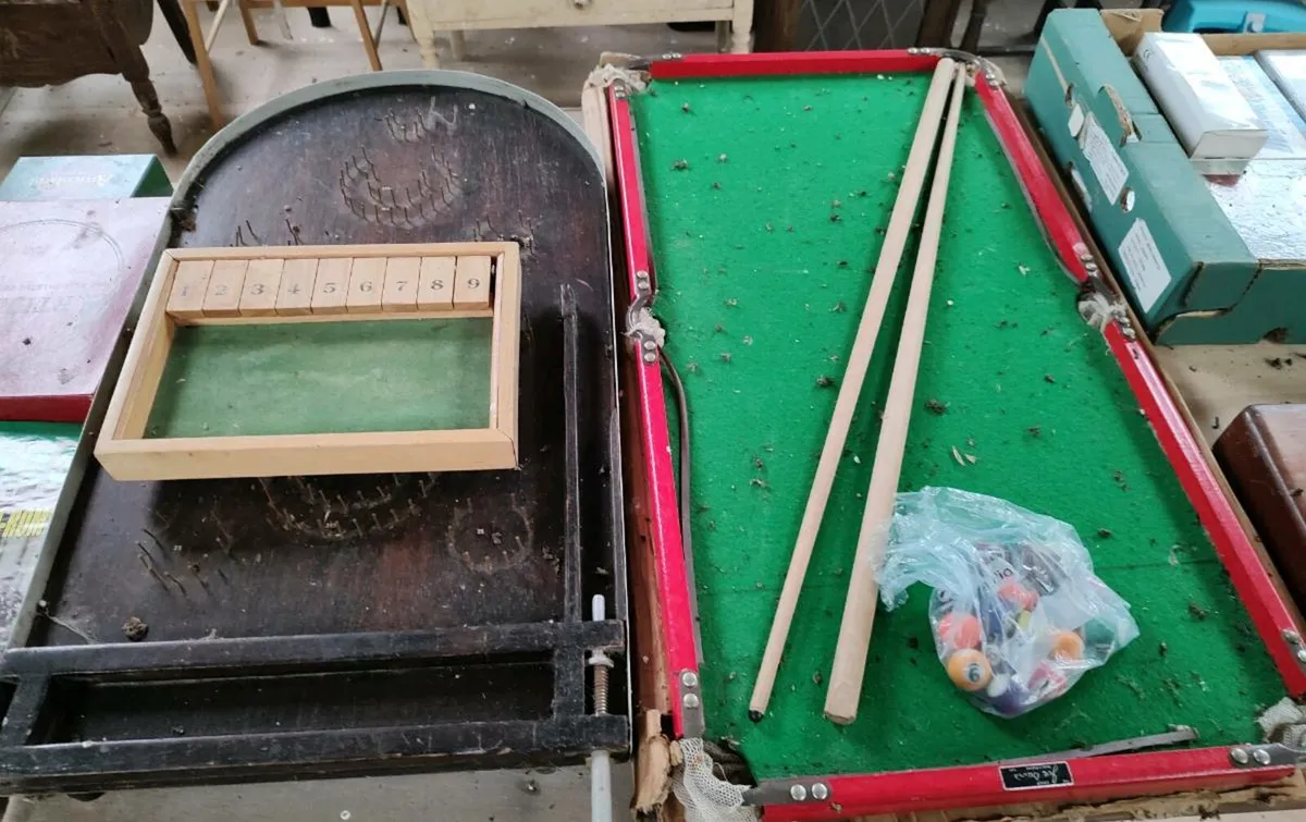 Vintage Pinball & Childs Snooker Table
