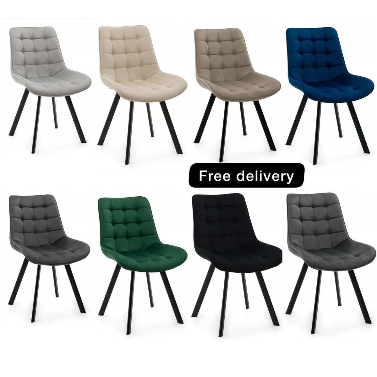 chairs 4 VELOUR UPHOLSTERED CHAIRS FOR DINING ROOM - Image 1