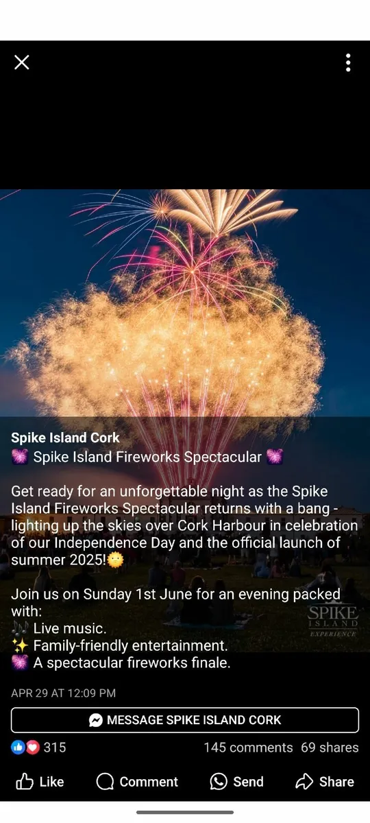 Spike Island Fireworks Celebration Tickets - Image 1