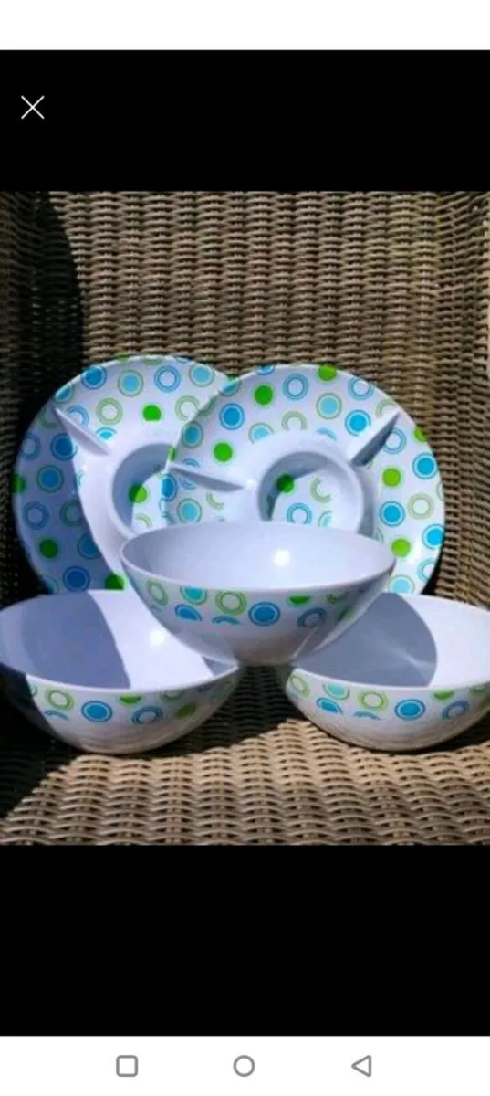 Melamine wear, 2 New chip and dip.
3 bowl. - Image 1