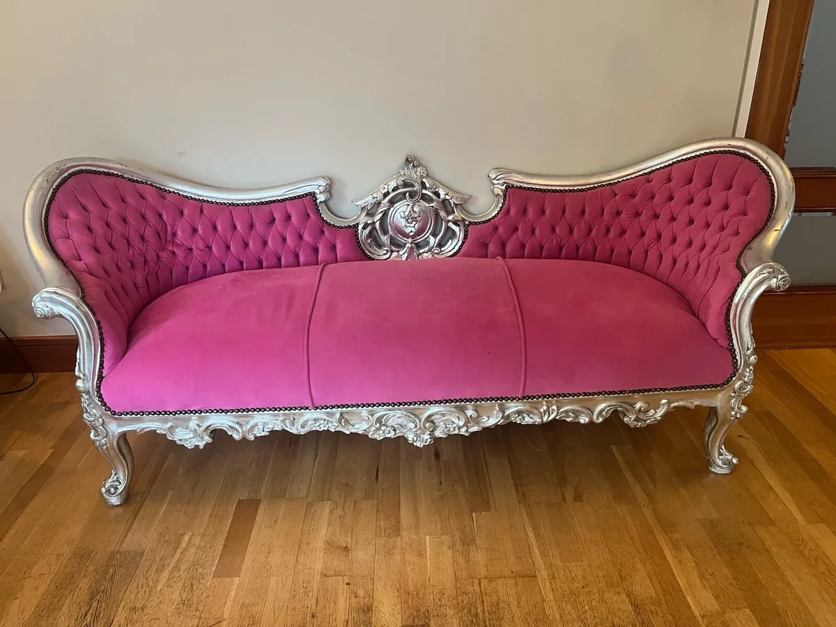 Chaise Lounge Sofa Pink - Image 1