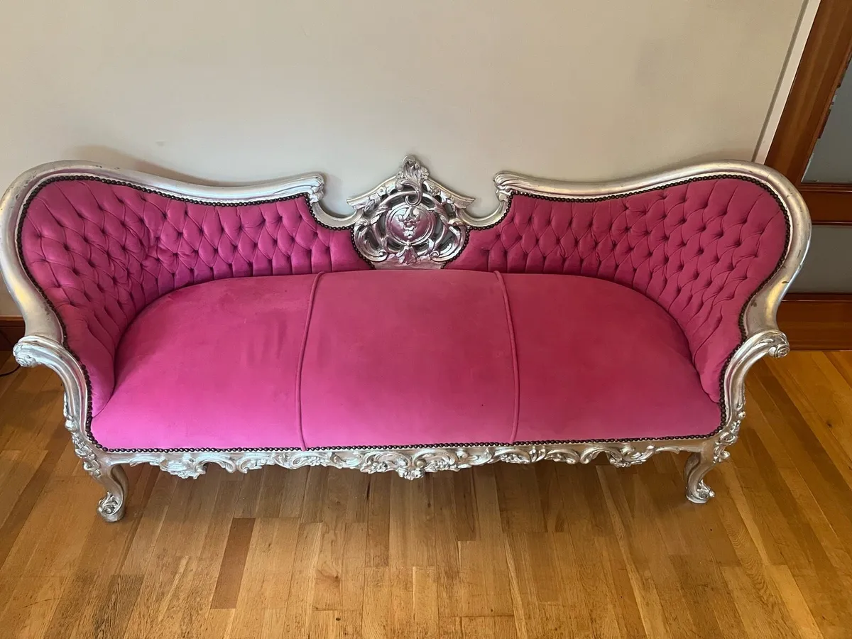 Chaise Lounge Sofa Pink - Image 4