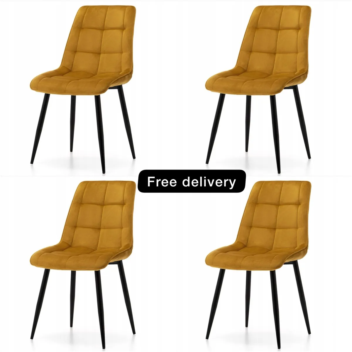 chairs 4 CHIC VELVET UPHOLSTERED VELVET CHAIRS - Image 1