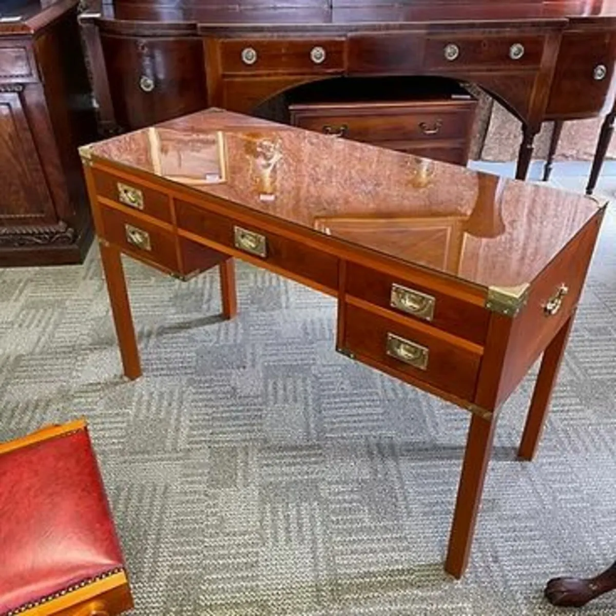 Beautiful yew campaign writing/console table