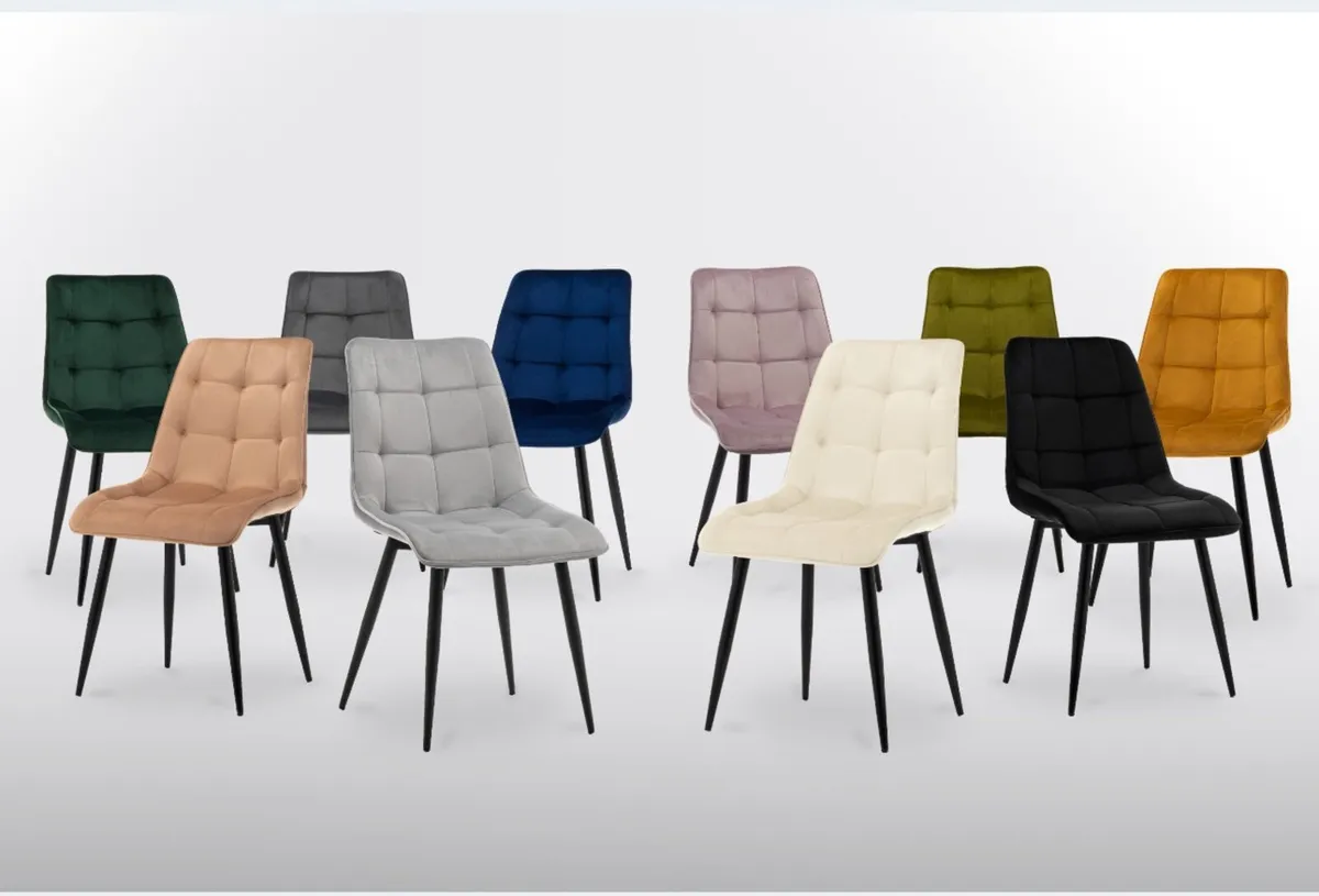chairs 4 CHIC VELVET UPHOLSTERED VELVET CHAIRS - Image 2