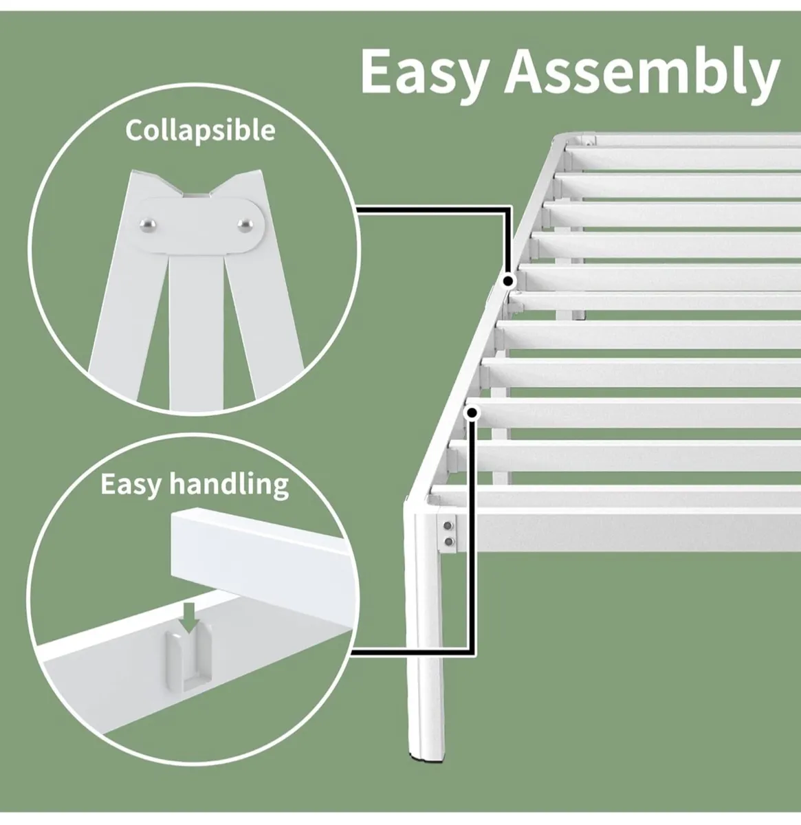 King Size Bed Frame 30.5 cm High with Rounded Corn - Image 3