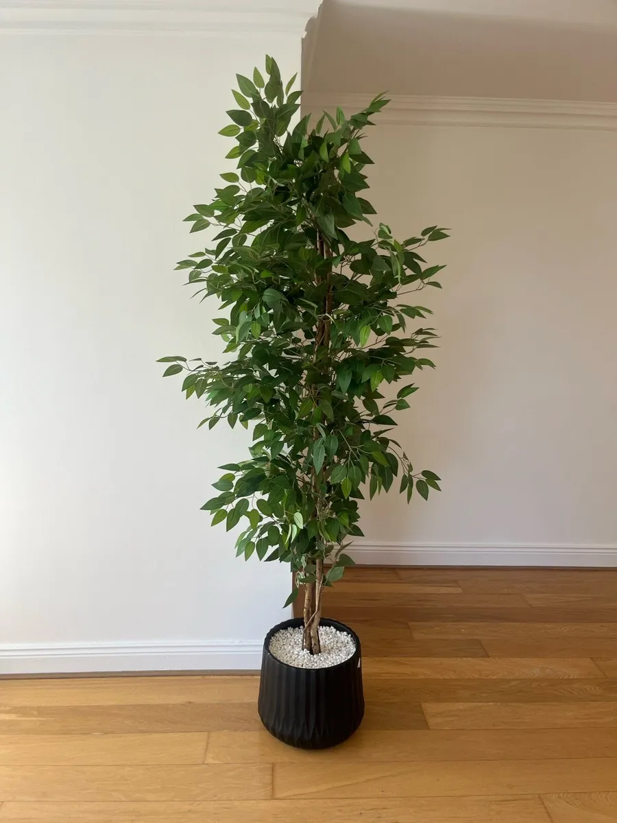 Large fake plant in pot - Image 1