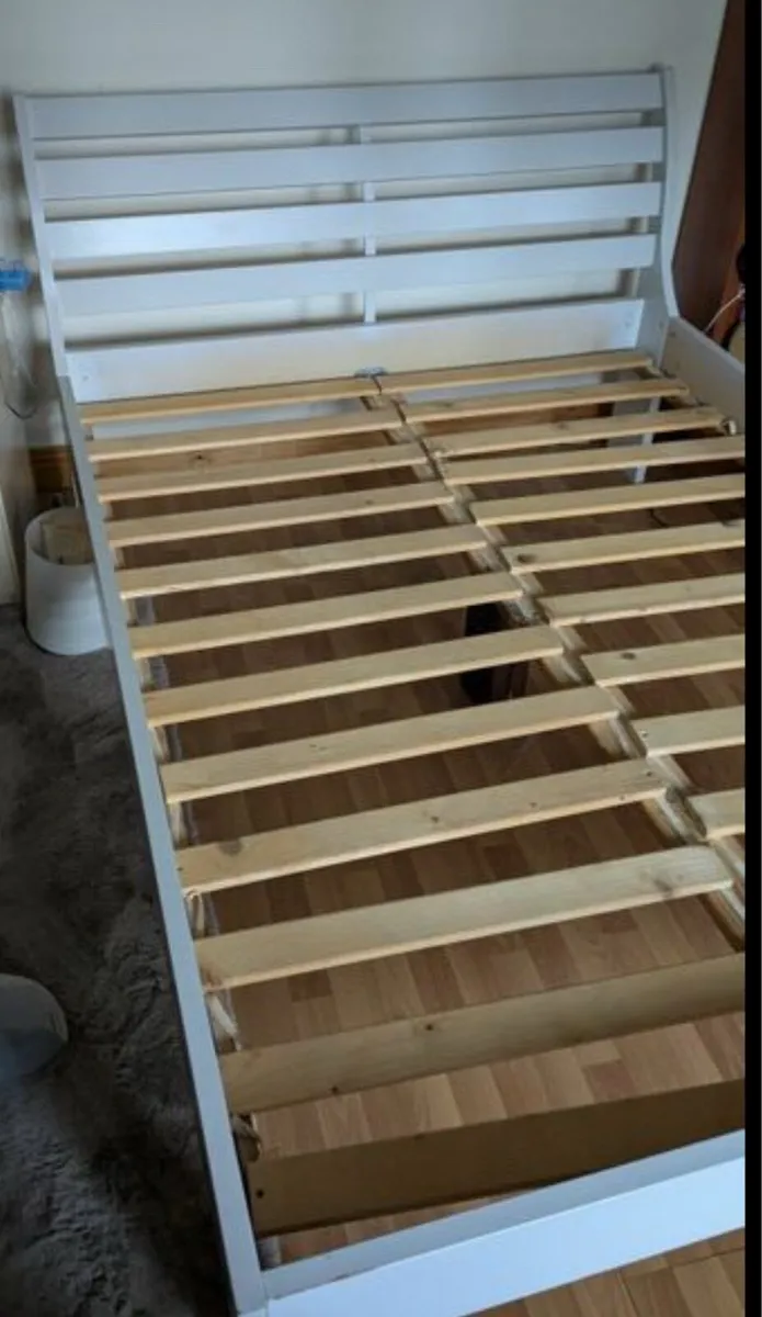 Beautiful White 4 Ft 6” Wooden Double Bed -Deliver - Image 2