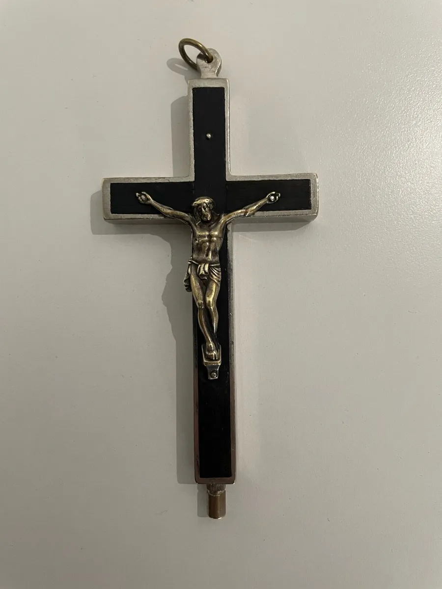 Antique Catholic Pectoral Cross Reliquary Crucifix - Image 1