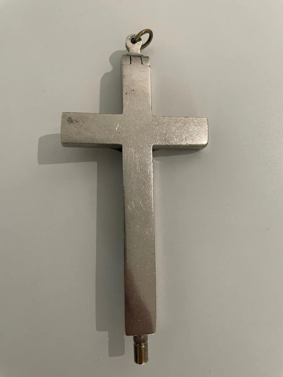 Antique Catholic Pectoral Cross Reliquary Crucifix - Image 2