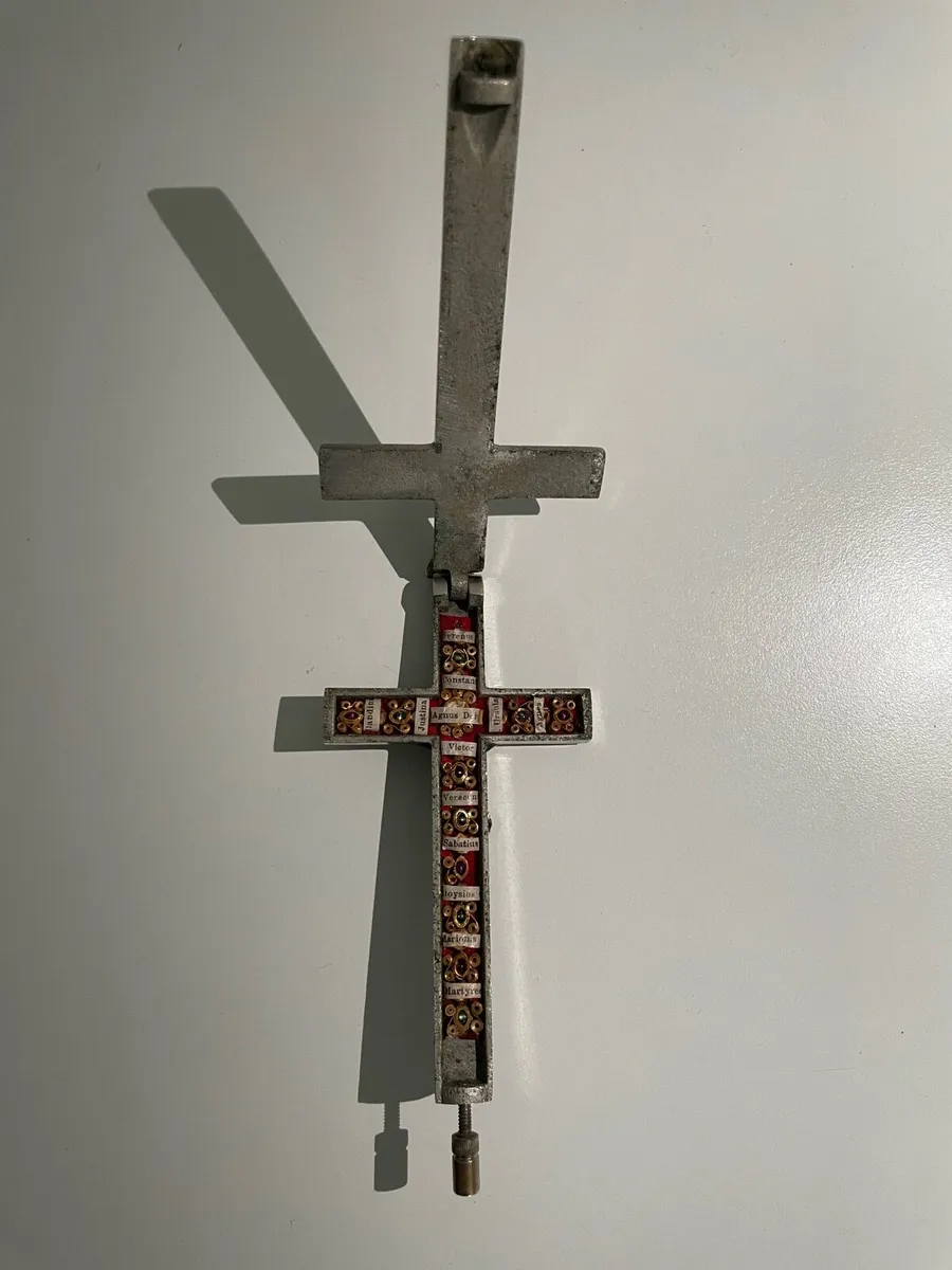 Antique Catholic Pectoral Cross Reliquary Crucifix - Image 4