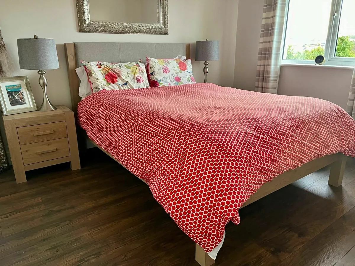 King Size Bed Frame & 2 Lockers - Image 1