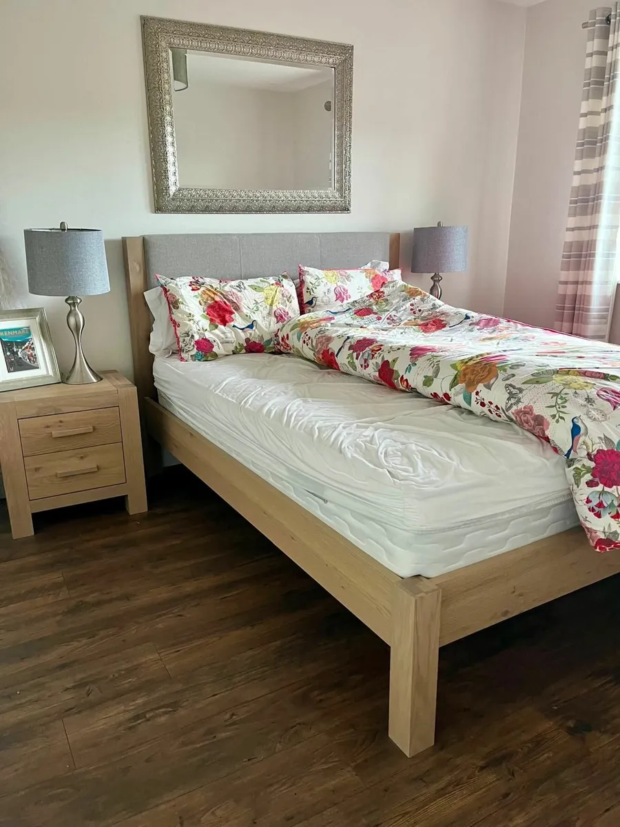 King Size Bed Frame & 2 Lockers - Image 4