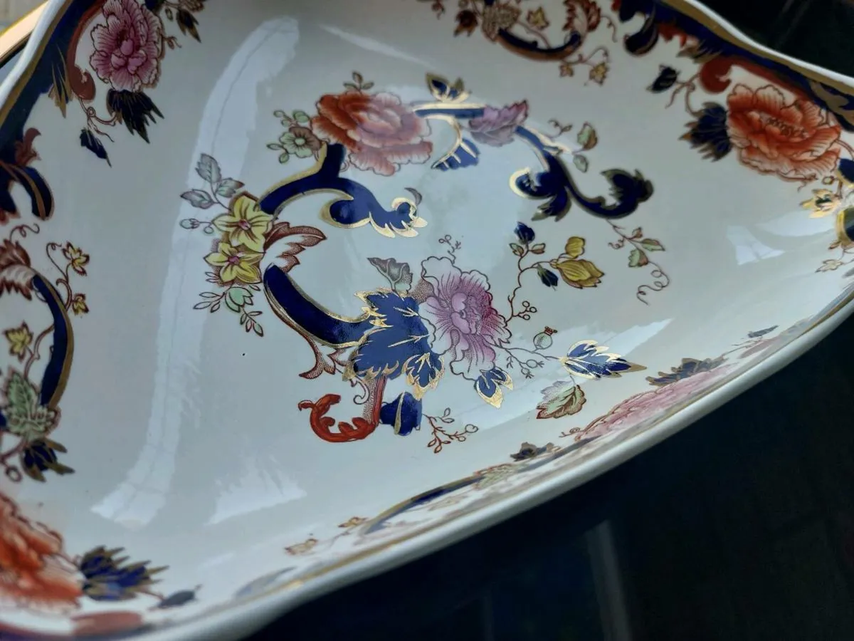 Rare Mason's "Blue Mandalay" Triangular Serving Di - Image 4