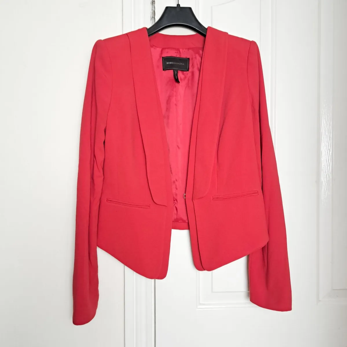 BCBG Max Azria Red Pink Long Sleeve Blazer Size S - Image 1