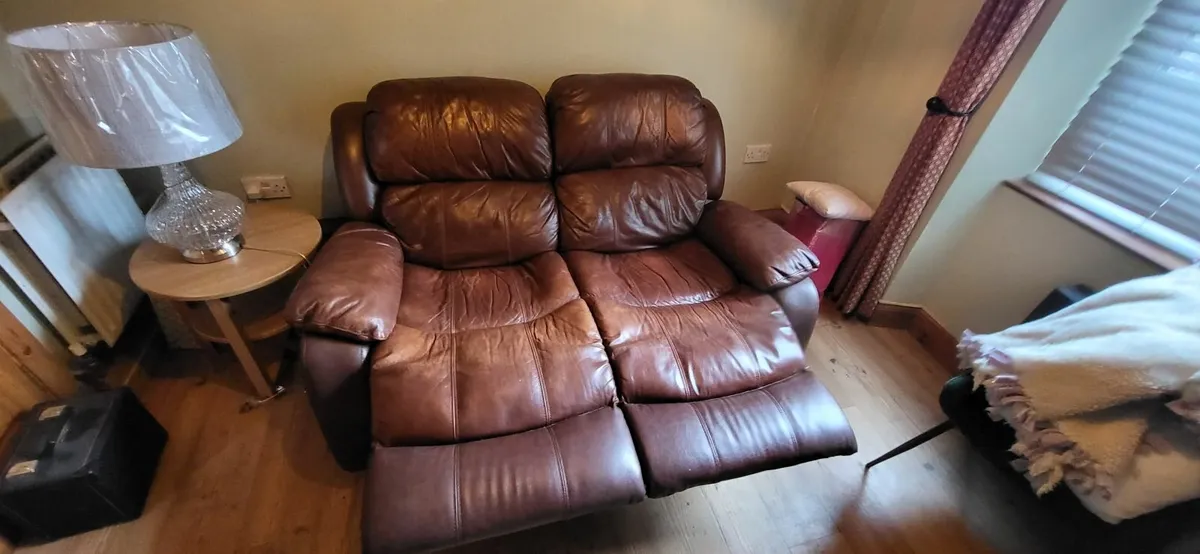 2  Seater leather recliner couch - Image 1