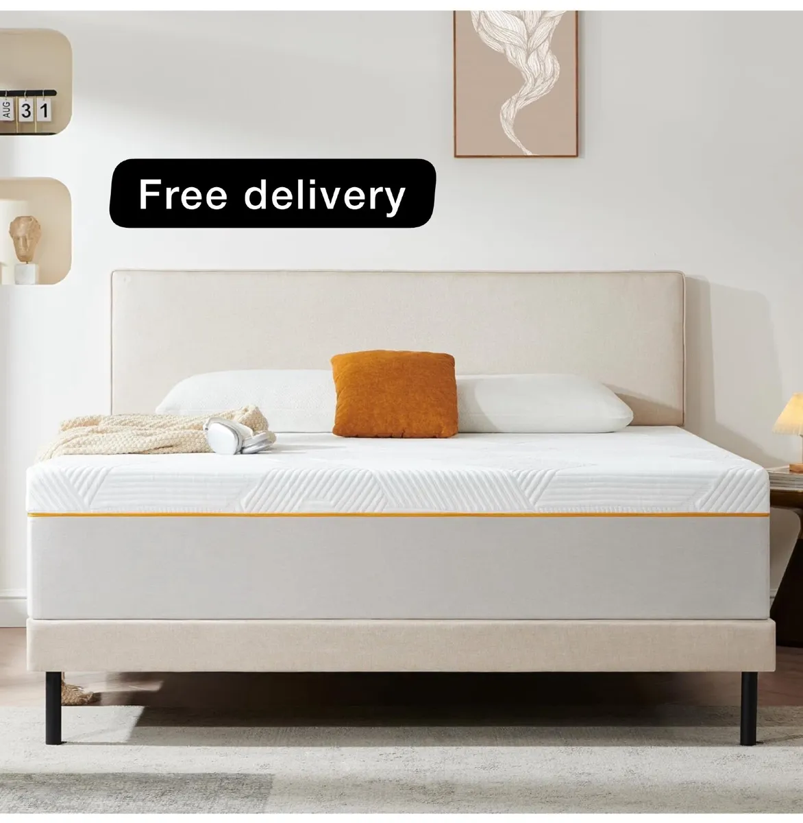 King Memory Foam Mattress, High-Density, Hypoaller - Image 1