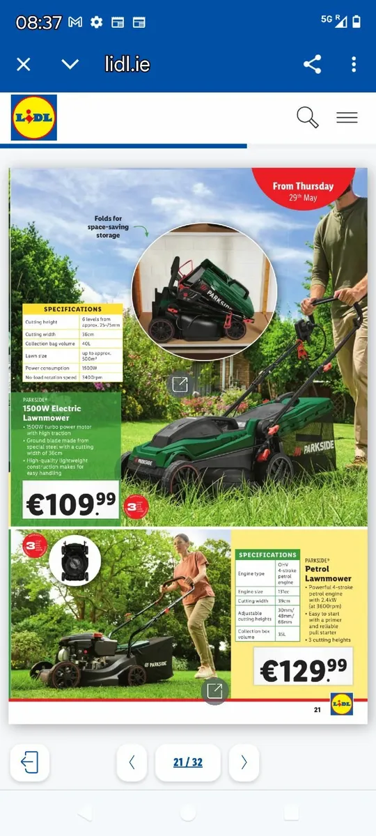 Lawnmower, petrol, parkside - Image 2
