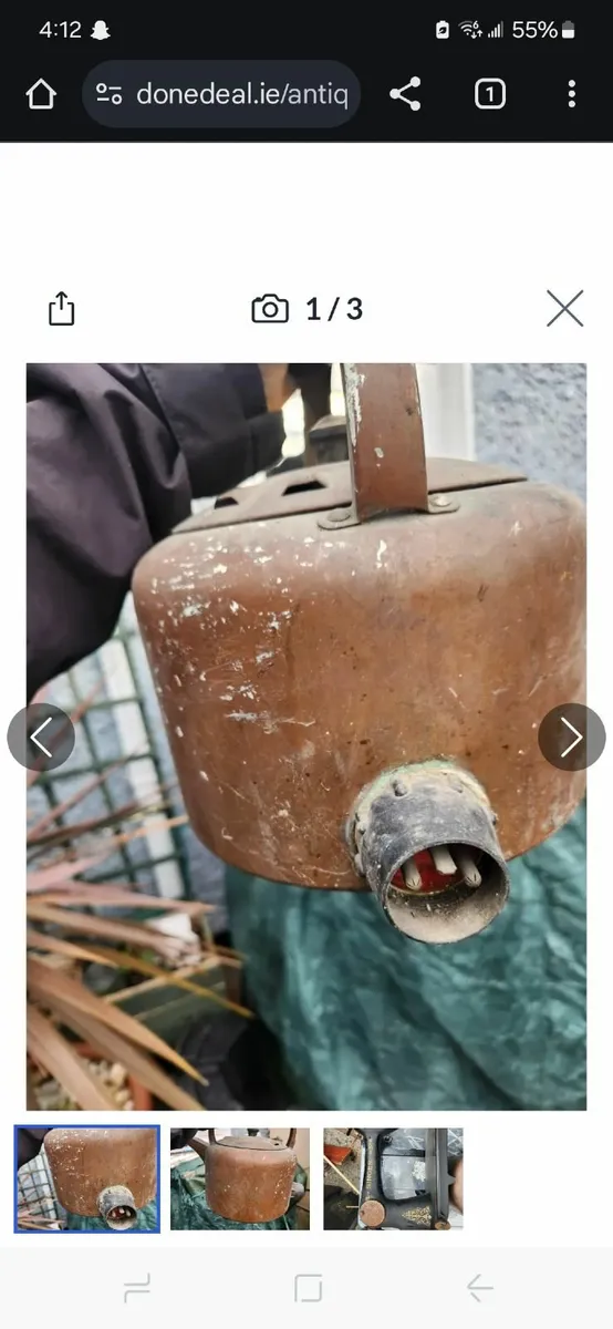 Antique display copper kettle - Image 2
