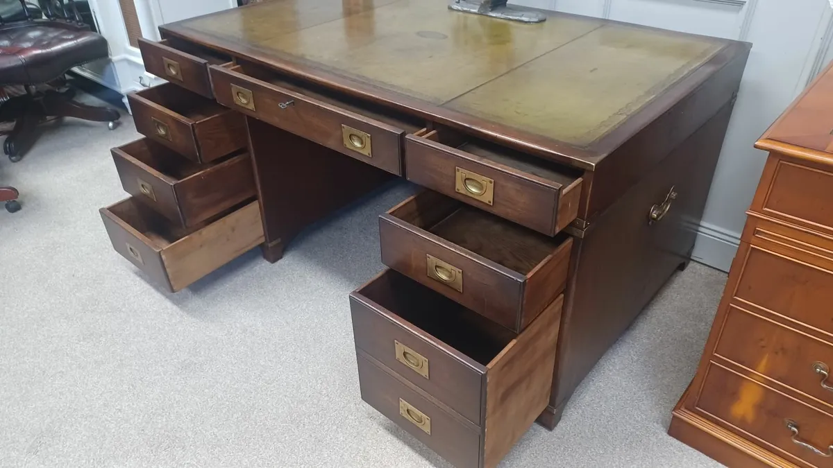 Large Double Sided Military Campaign Desk - Image 4