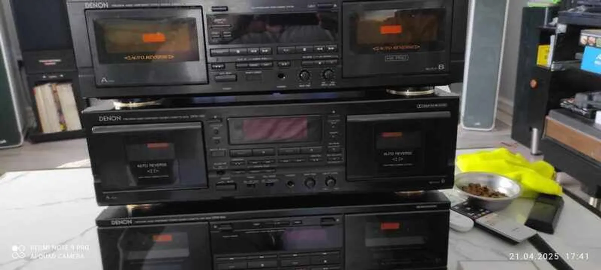 3 Denon Cassette Recorders - Working - All have a problem with A drawer - Image 1