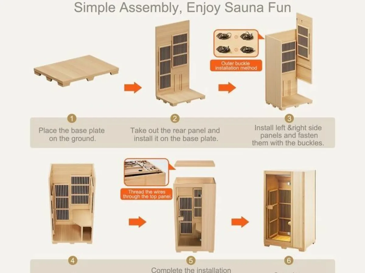 Far Infrared Wooden Sauna Room Home Sauna Spa for - Image 4