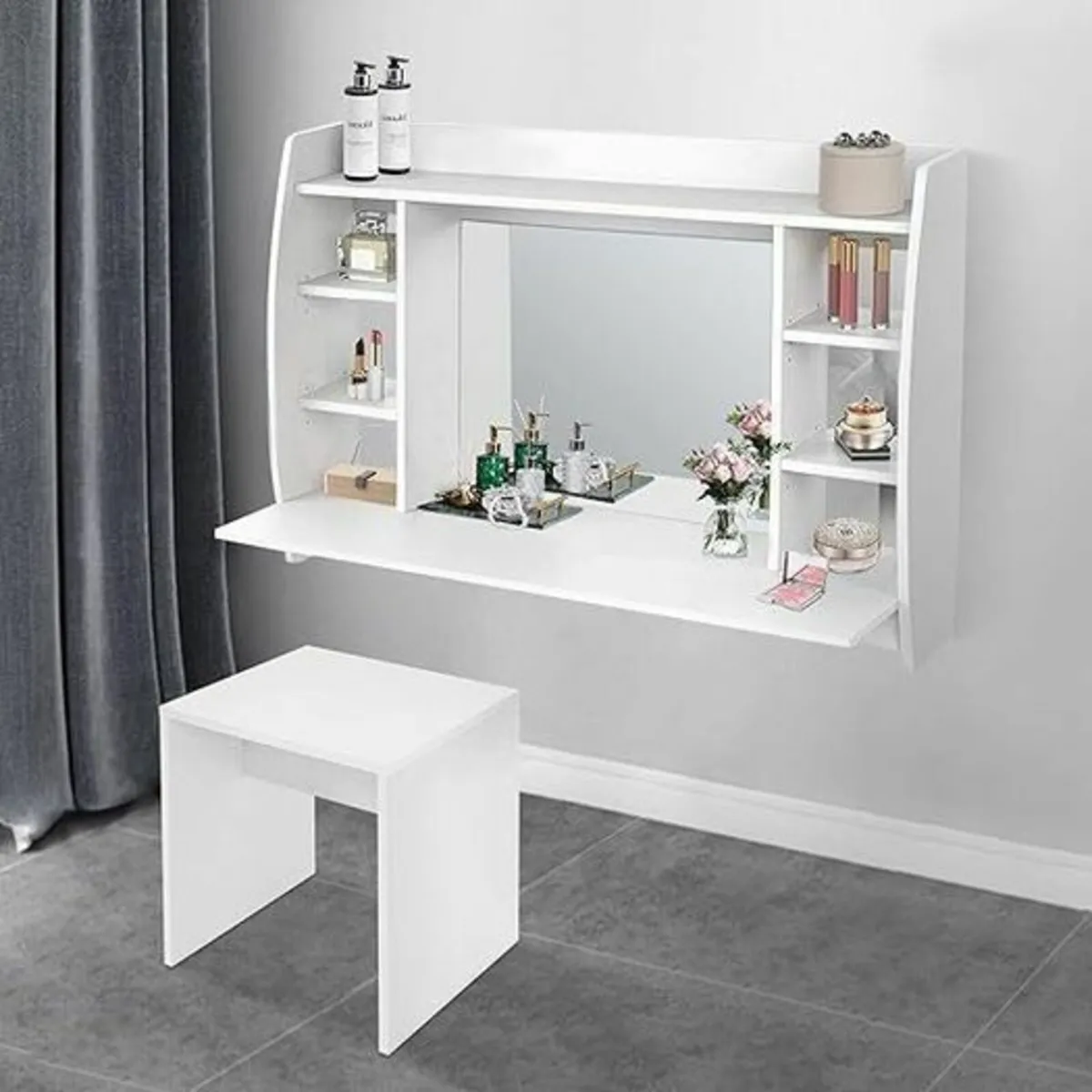 Wall dressing table with mirror - Image 1