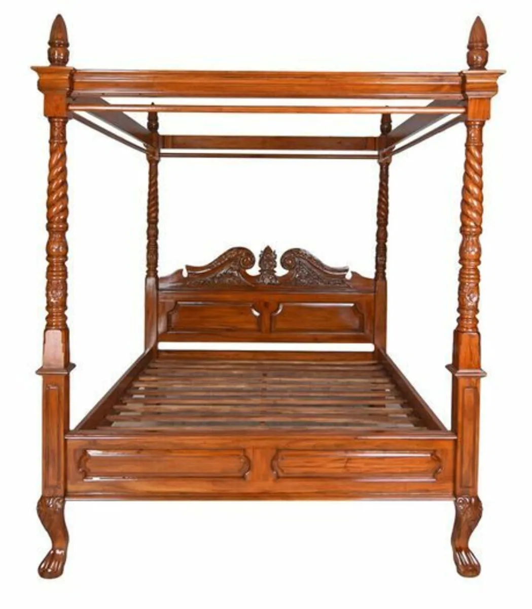 Elegant French Mahogany 4-Poster Bed Timeless Beau - Image 3