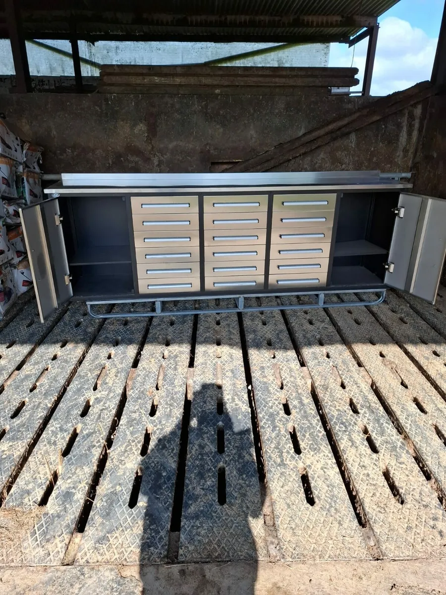 New 10' S S Tool Cabinet c/ w work bench - Image 1