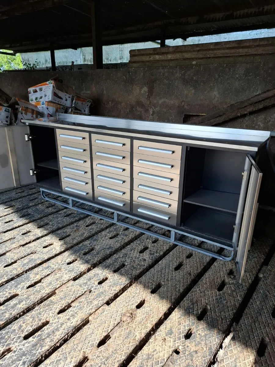 New 10' S S Tool Cabinet c/ w work bench - Image 2