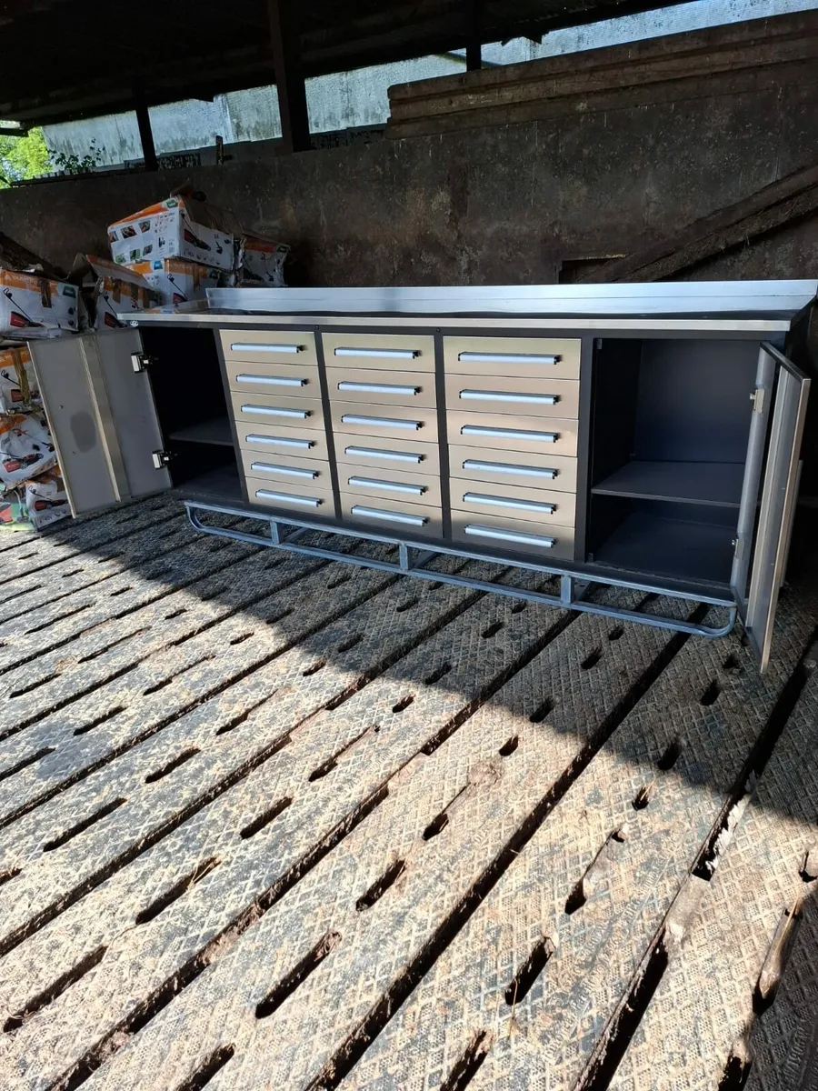 New 10' S S Tool Cabinet c/ w work bench - Image 3
