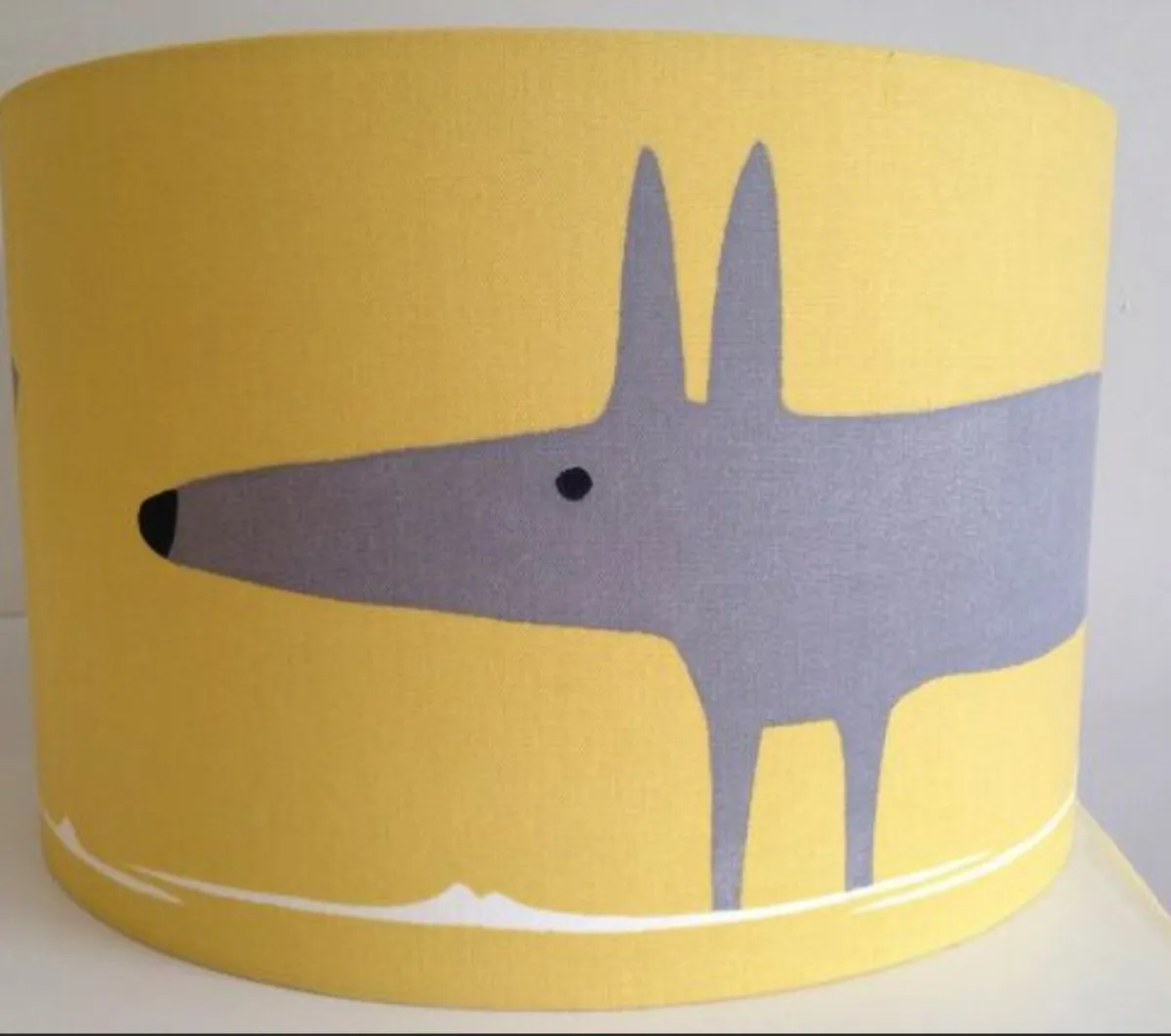 Handmade 30 cm Drum lampshade in Mustard Harlequin - Image 2