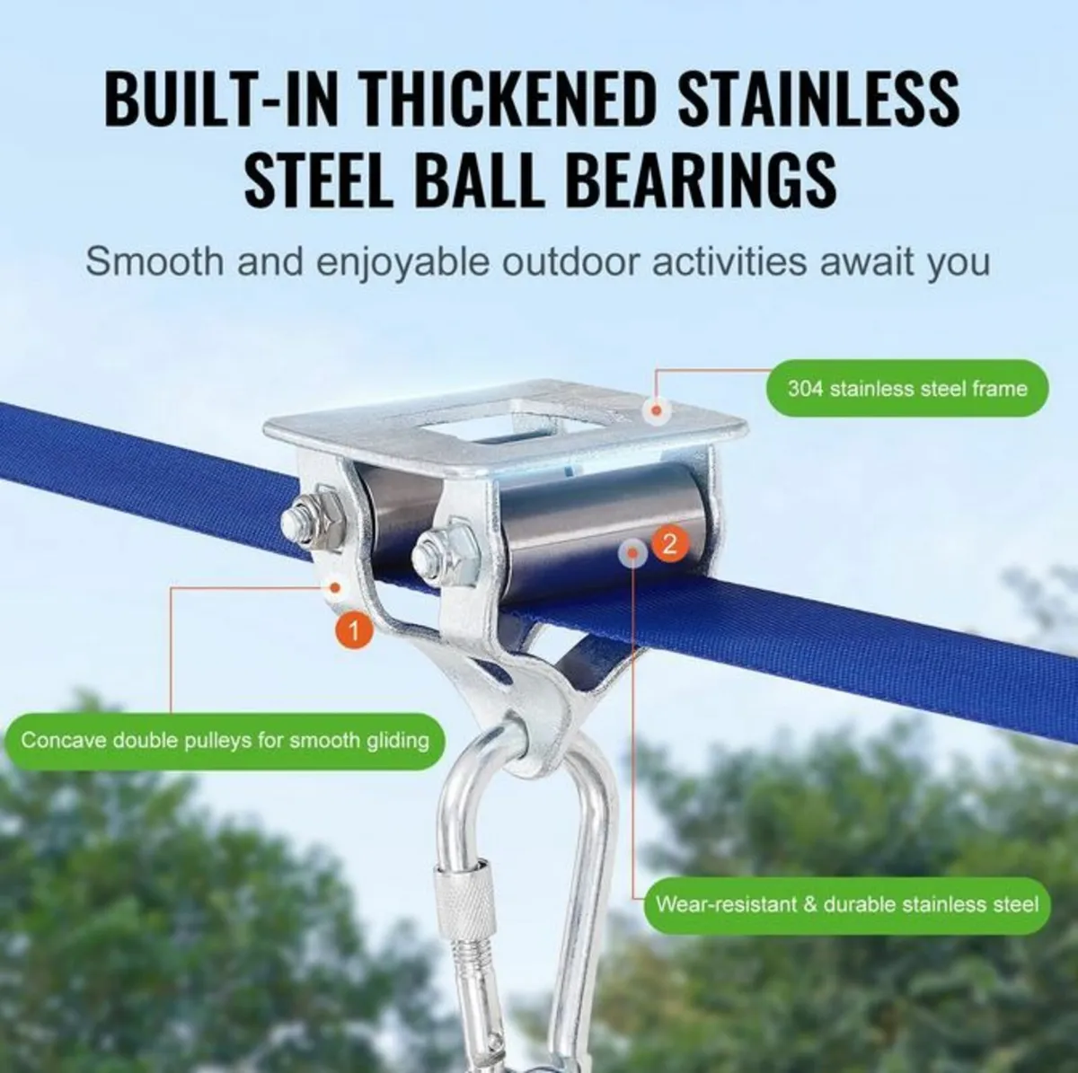 Zipline Kit for Kids and Adult, 52 ft - Image 3