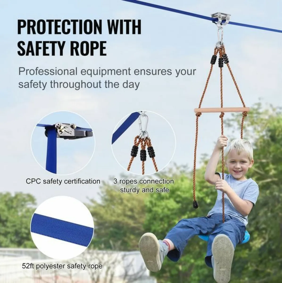 Zipline Kit for Kids and Adult, 52 ft - Image 4