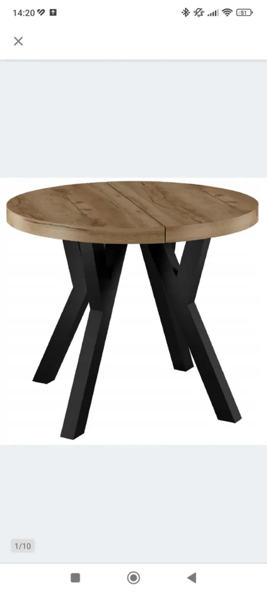 LOFT STYLE EXTENDABLE TABLE WITH A DIAMETER OF 80- - Image 1