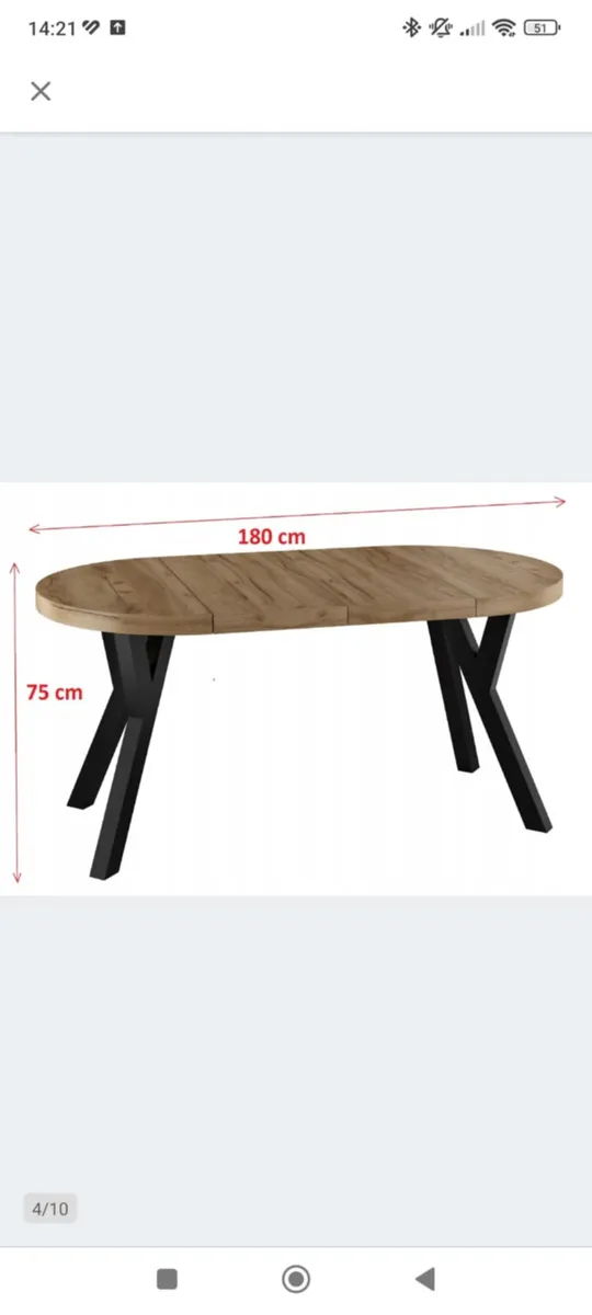 LOFT STYLE EXTENDABLE TABLE WITH A DIAMETER OF 80- - Image 3
