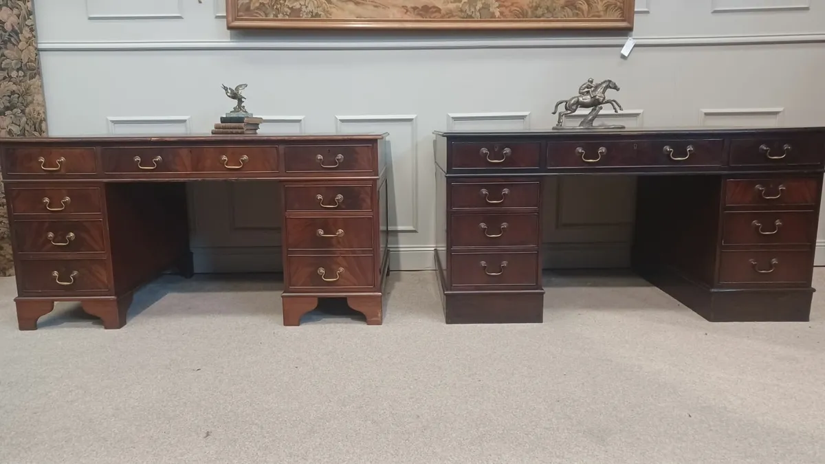 Two Large  Vintage Georgian Style Desk 152 cm - Image 2