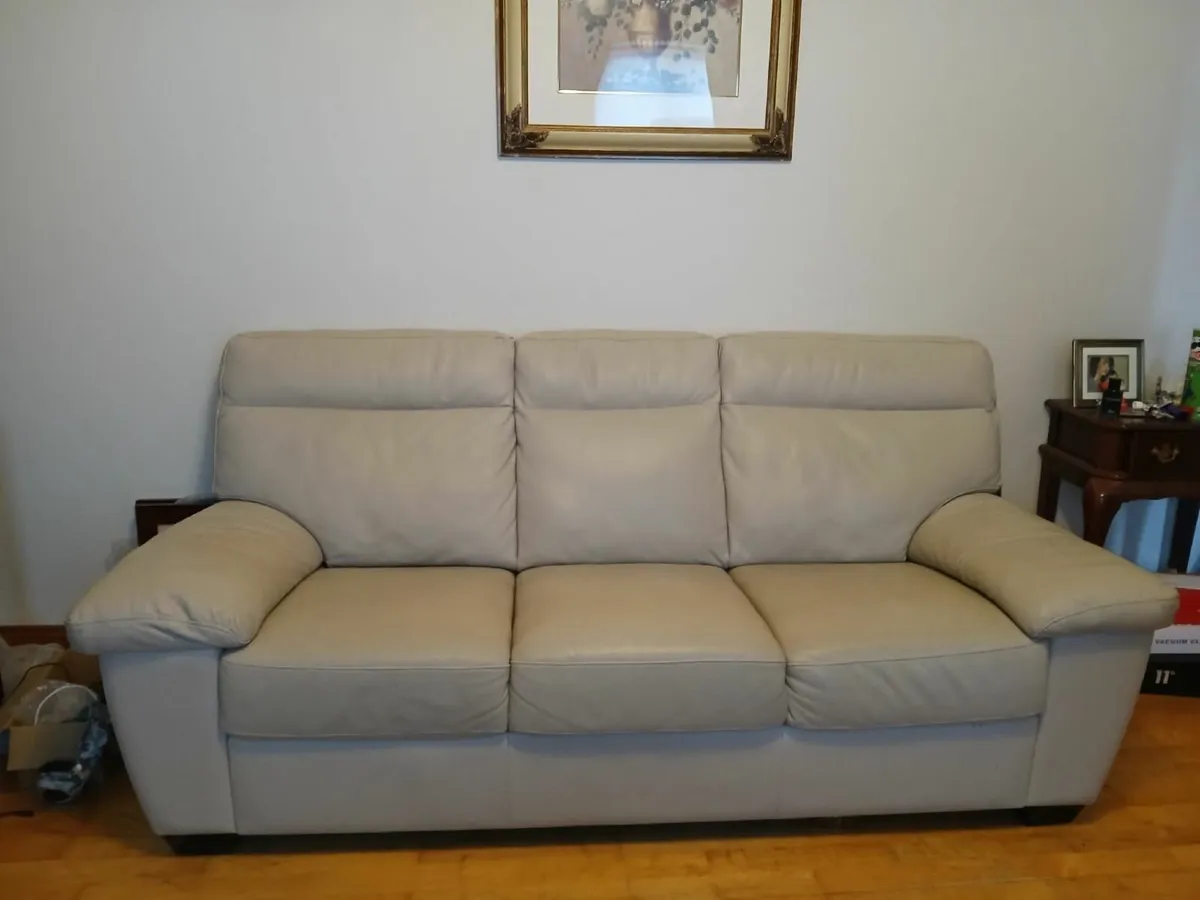 2 and 3 seater leather sofas - Image 1