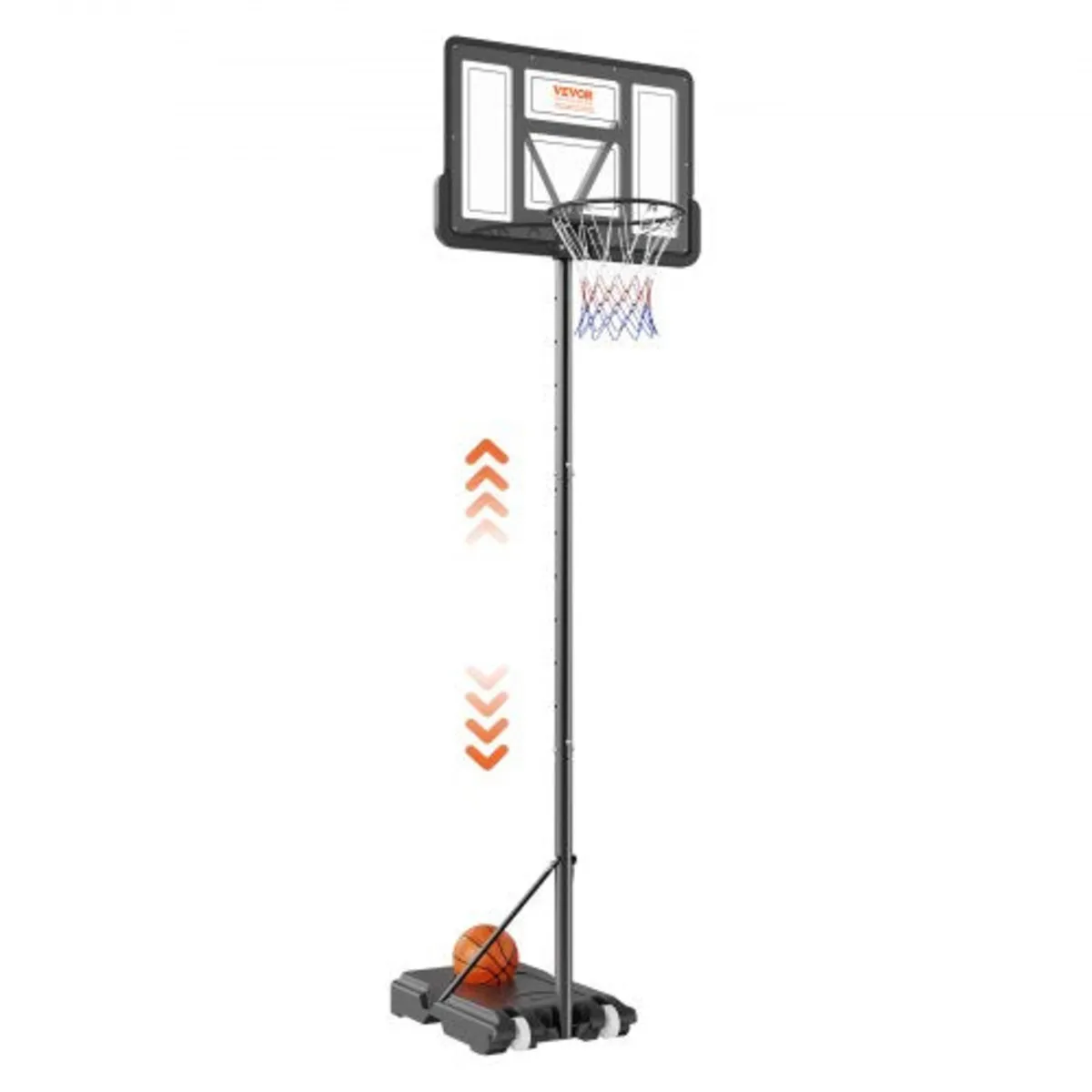 Basketball Hoop, 4-10 ft Adjustable Height Portabl
