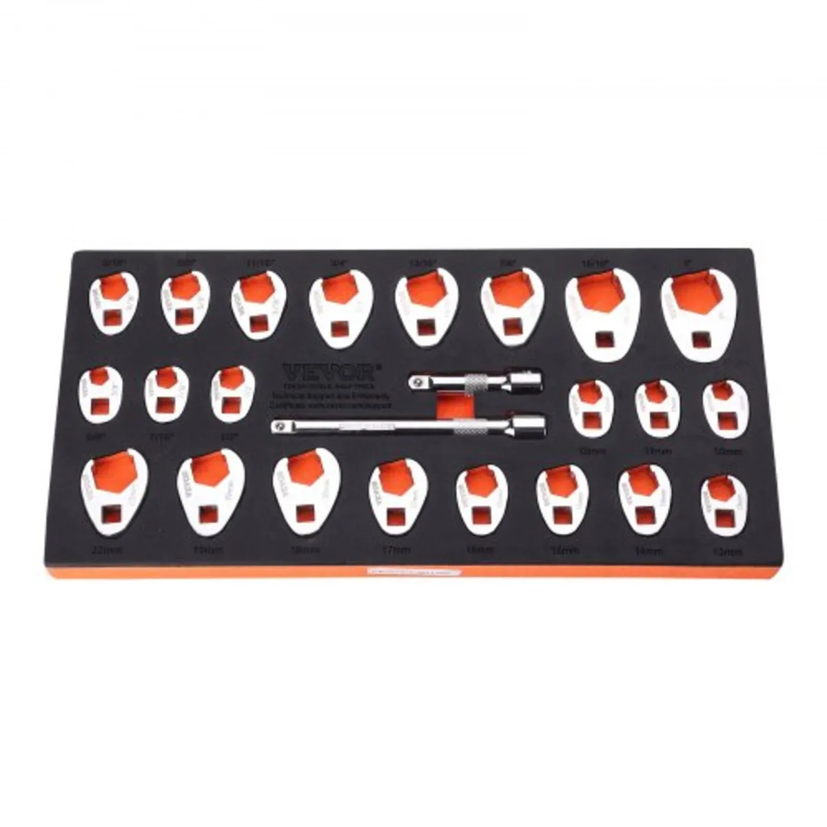 Crowfoot Wrench Set, 3/8" Drive 24-Piece Crows Foo