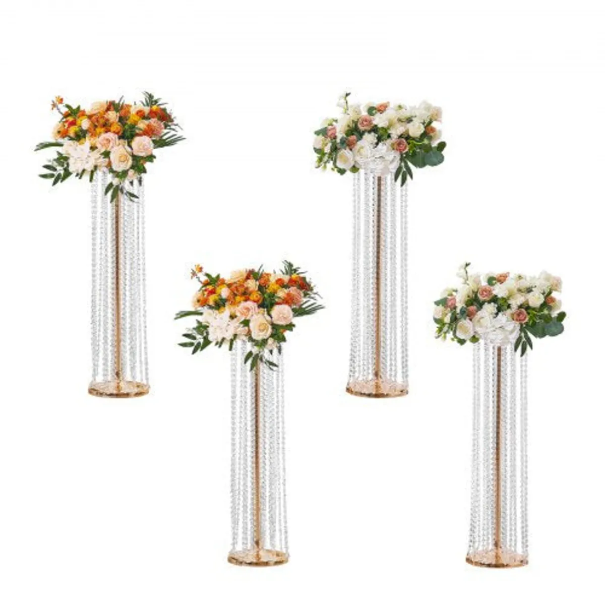4PCS 35.43inch /90cm Tall Crystal Wedding Flowers