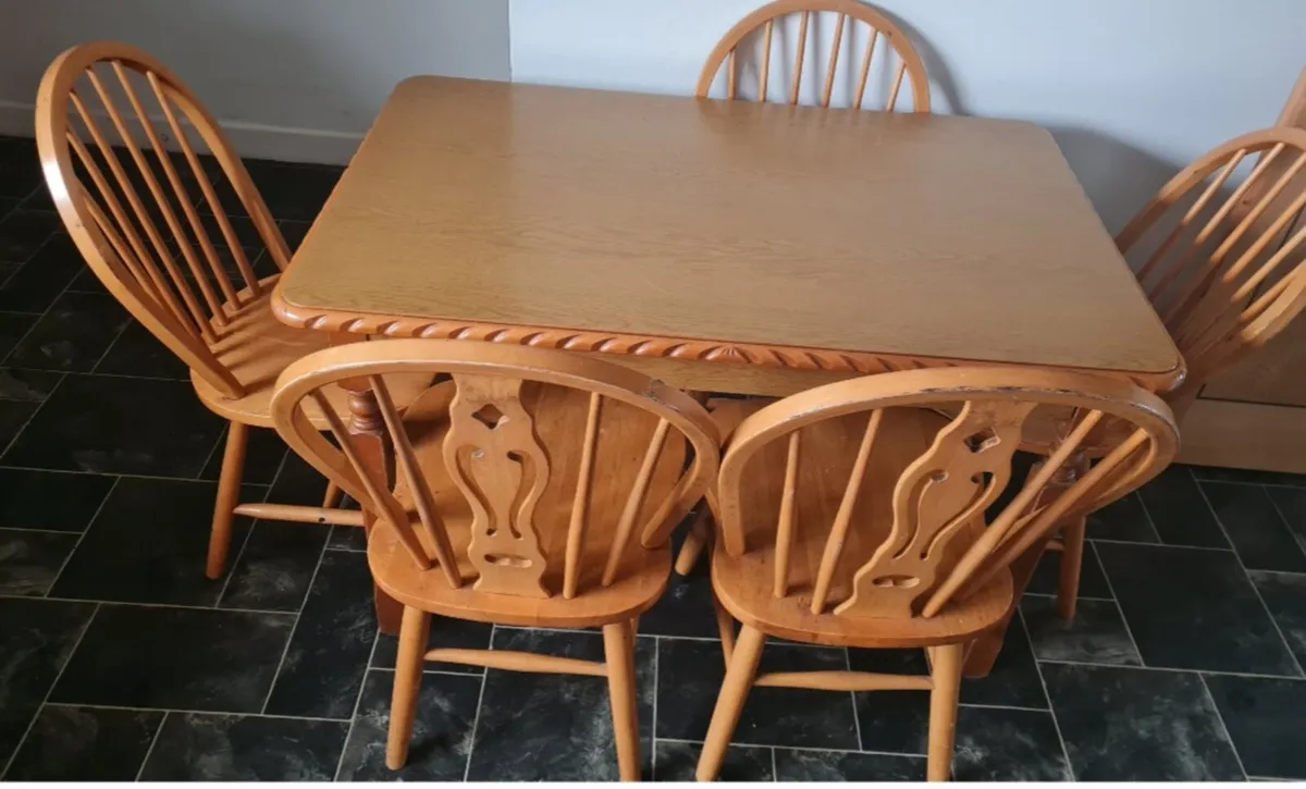 Kitchen wooden table and 4 chairs
