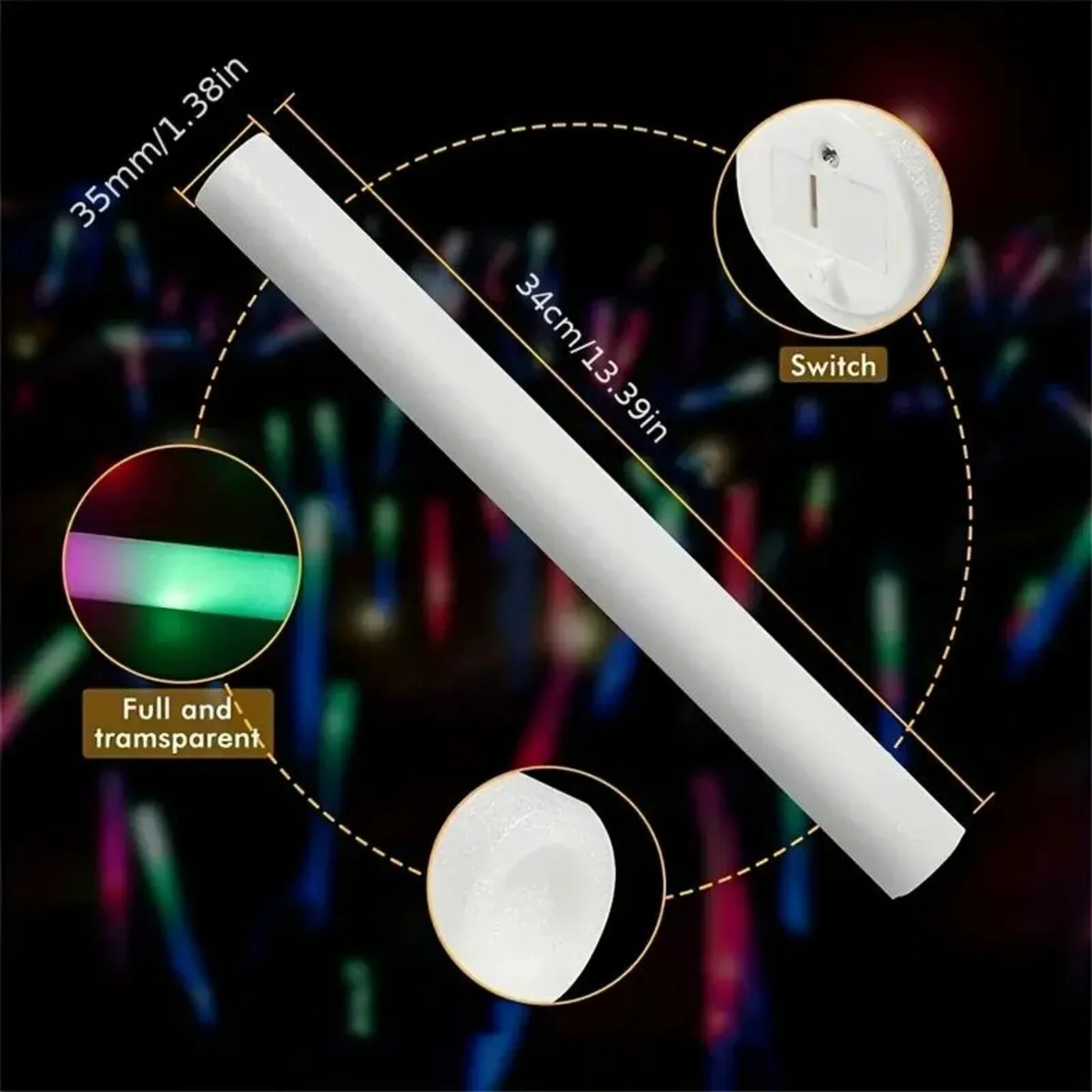 60-Pack LED Foam Light Sticks - Image 1
