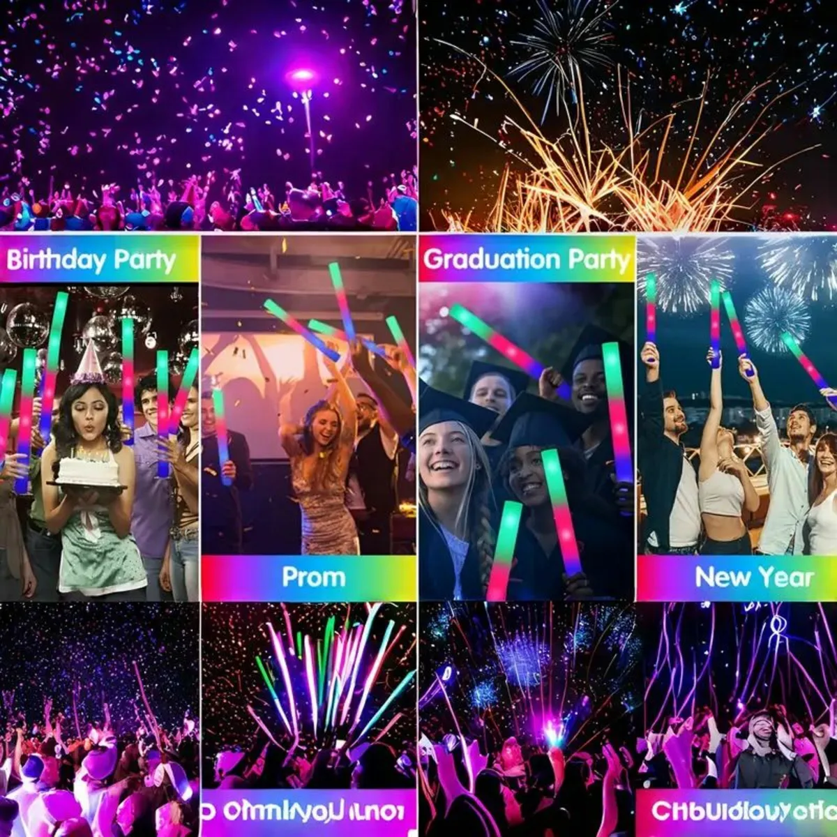 60-Pack LED Foam Light Sticks - Image 3