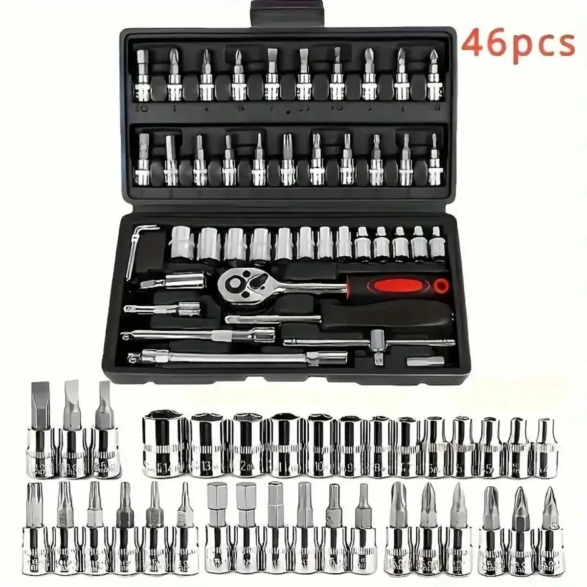 46-Piece Ratchet Wrench Set with Socket - Image 1