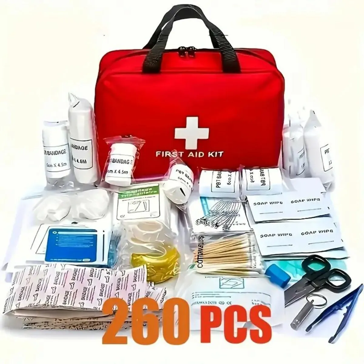 Deluxe 260pcs First Aid Kit - Image 1