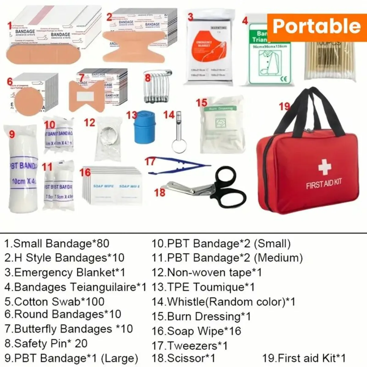 Deluxe 260pcs First Aid Kit - Image 2